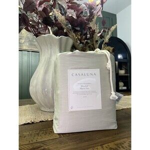 King 400 Thread Count Rayon from Bamboo Sheet Set Light Olive Green- NEW